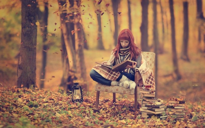 autumn-girl-read-book-tree-leaves-lamp